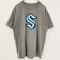 古着 used　champion チャンピオン　半袖チームロゴプリントTシャツ　NHL　シアトルクラーケン　グレー　Mサイズ
