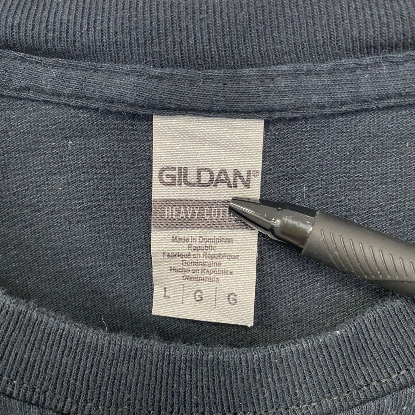古着 used　GILDAN ギルダン　半袖プリントTシャツ　カウボーイ　馬　クルーネック　春夏服　レトロ　黒　ブラック　Lサイズ