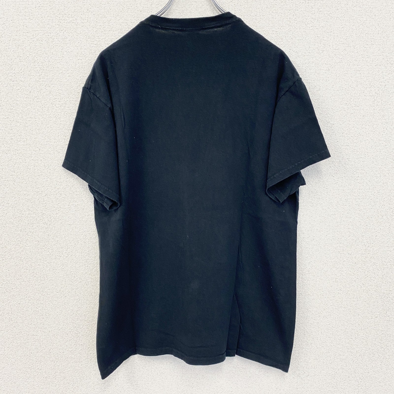 古着 used　GILDAN ギルダン　半袖プリントTシャツ　カウボーイ　馬　クルーネック　春夏服　レトロ　黒　ブラック　Lサイズ