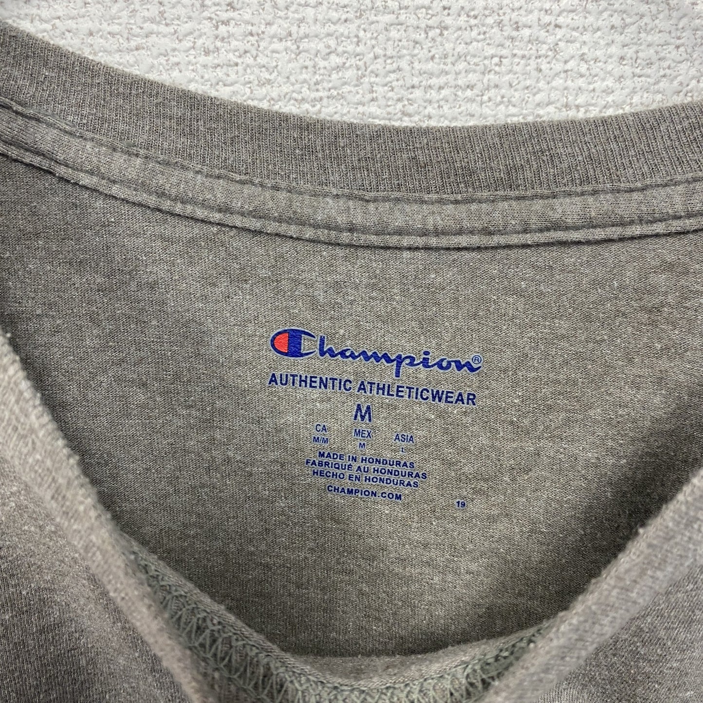 古着 used　champion チャンピオン　半袖チームロゴプリントTシャツ　NHL　シアトルクラーケン　グレー　Mサイズ
