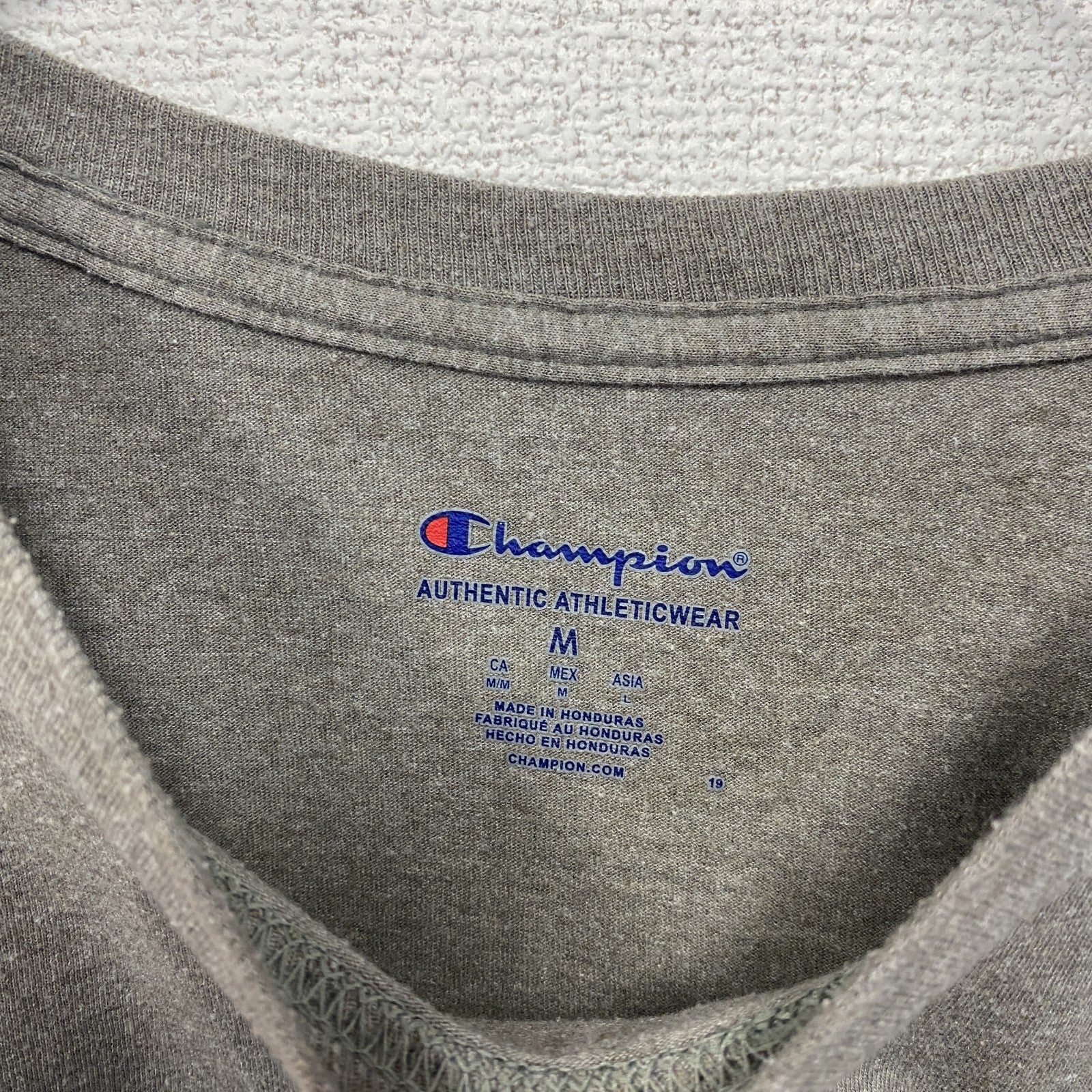 古着 used　champion チャンピオン　半袖チームロゴプリントTシャツ　NHL　シアトルクラーケン　グレー　Mサイズ