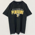 古着 used　半袖プリントTシャツ　NHL　ピッツバーグ・ペンギンズ　チームロゴ　ホッケー　レトロ　ブラック　黒　Mサイズ