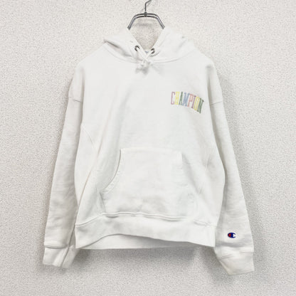 Champion　チャンピオン　リバースウィーブ　スウェットパーカー/フーディー　刺繍ロゴ　デカロゴ　現行　白　ホワイト　Sサイズ