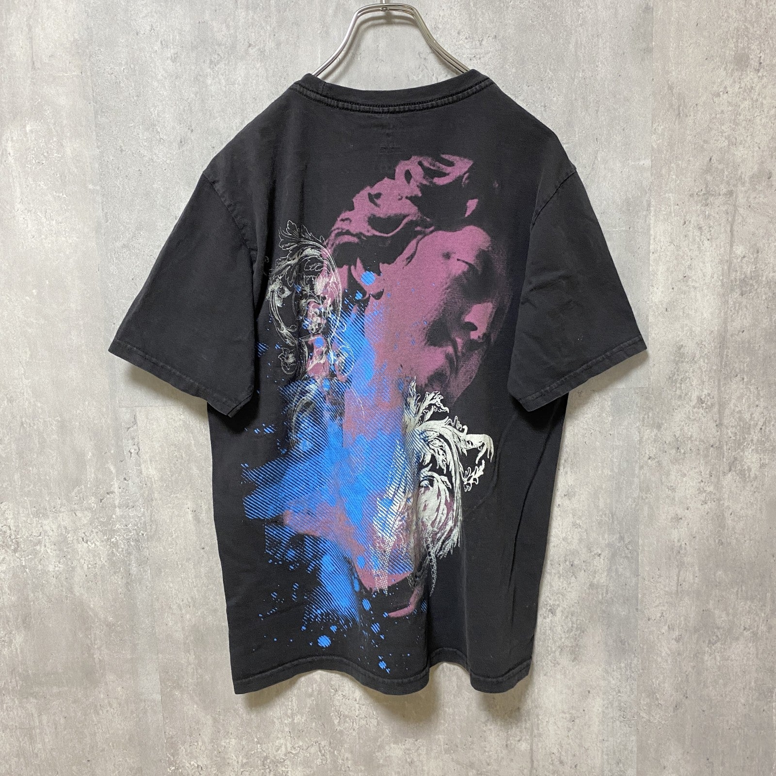 古着 used　anchorblue　半袖クルーネックプリントTシャツ　y2k　バックプリント　レトロデザイン　黒　Mサイズ