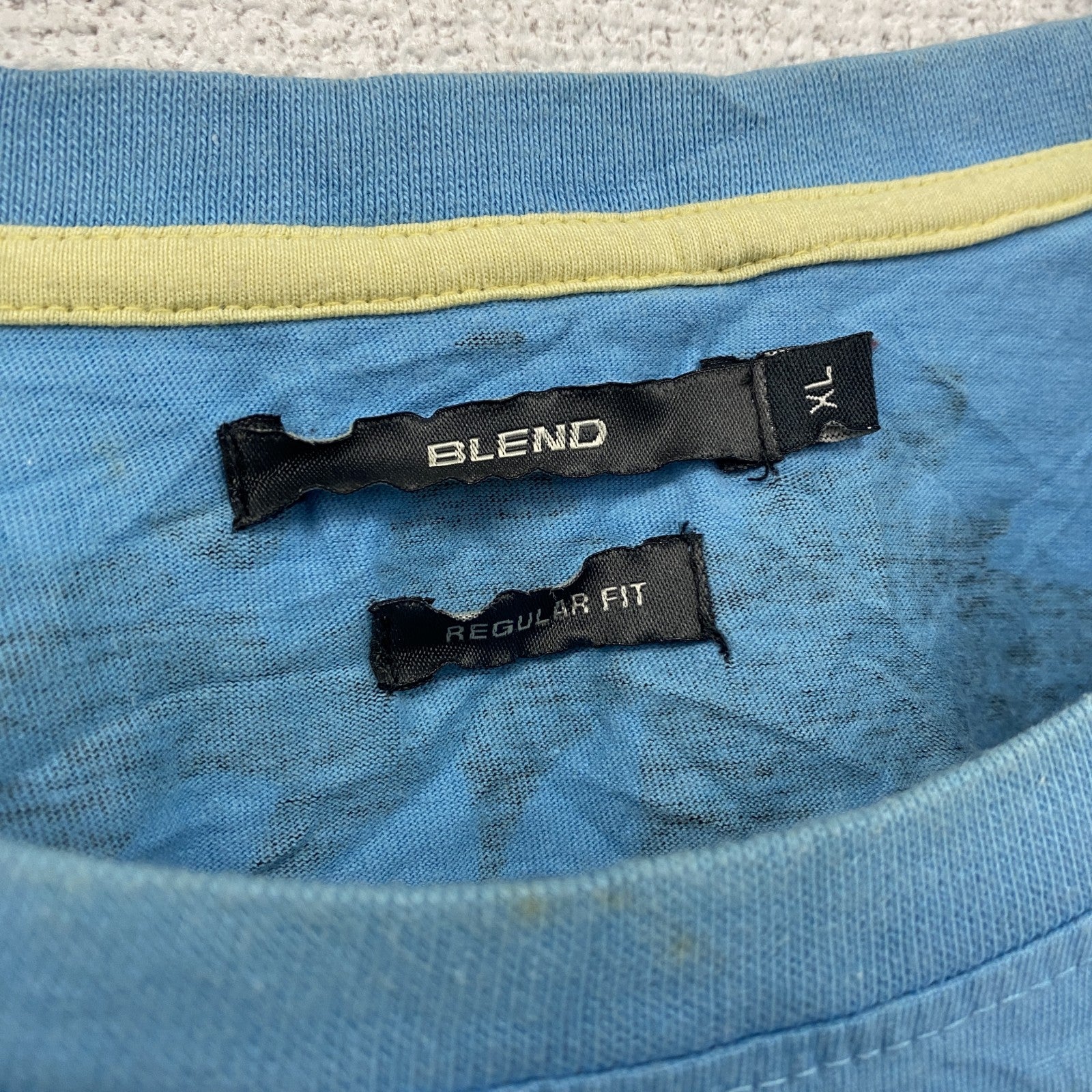 BLEND　半袖プリントアニマルTシャツ　シングルステッチ　EdHardy風　虎　水色　ライトブルー　XLサイズ