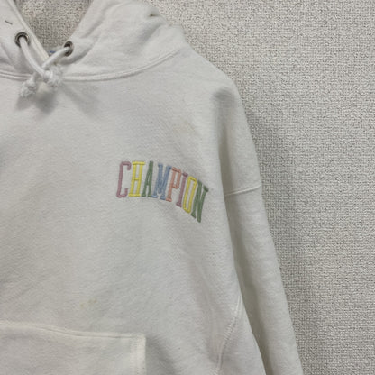 Champion　チャンピオン　リバースウィーブ　スウェットパーカー/フーディー　刺繍ロゴ　デカロゴ　現行　白　ホワイト　Sサイズ