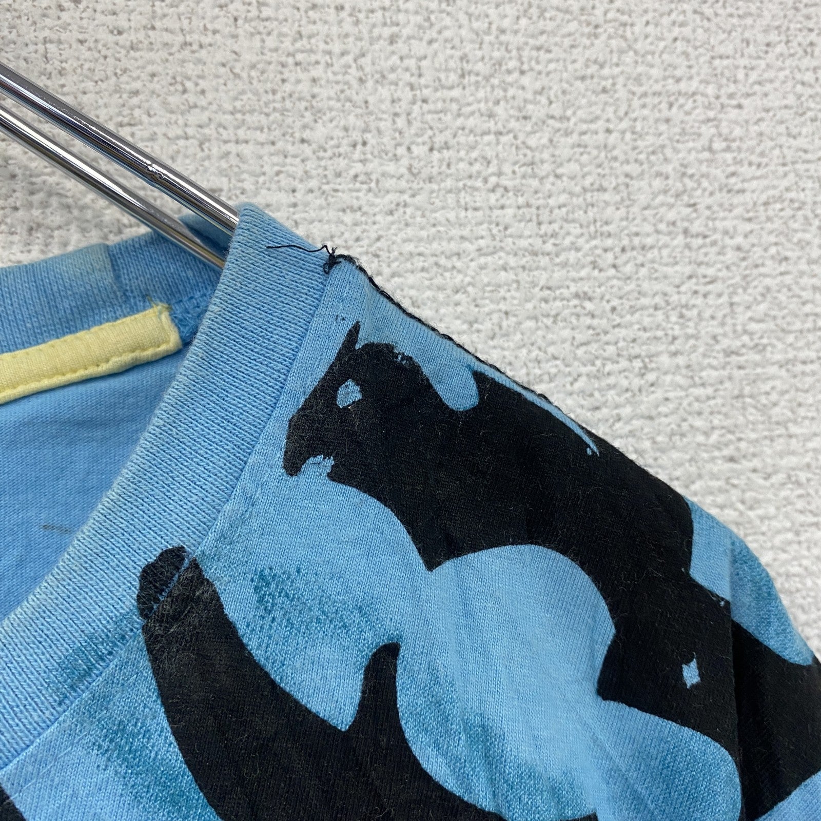 BLEND　半袖プリントアニマルTシャツ　シングルステッチ　EdHardy風　虎　水色　ライトブルー　XLサイズ