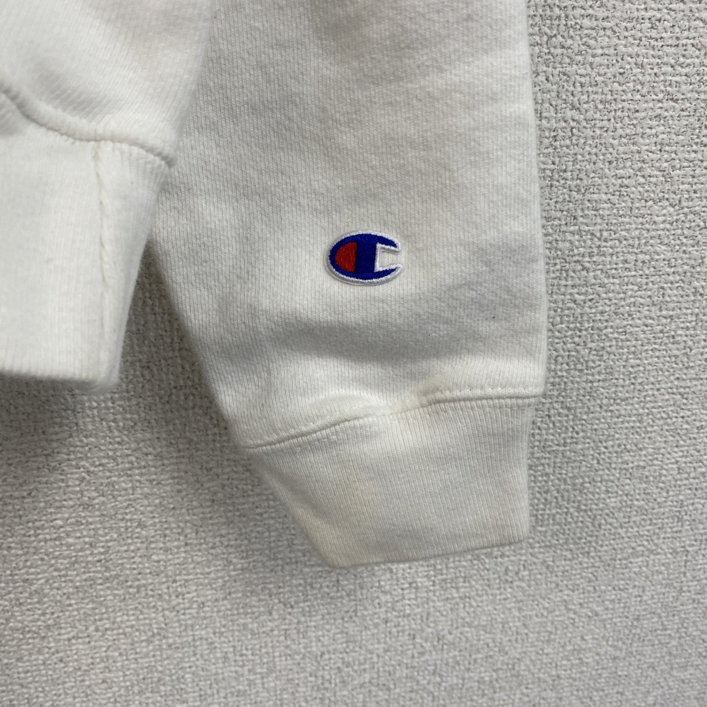 Champion　チャンピオン　リバースウィーブ　スウェットパーカー/フーディー　刺繍ロゴ　デカロゴ　現行　白　ホワイト　Sサイズ