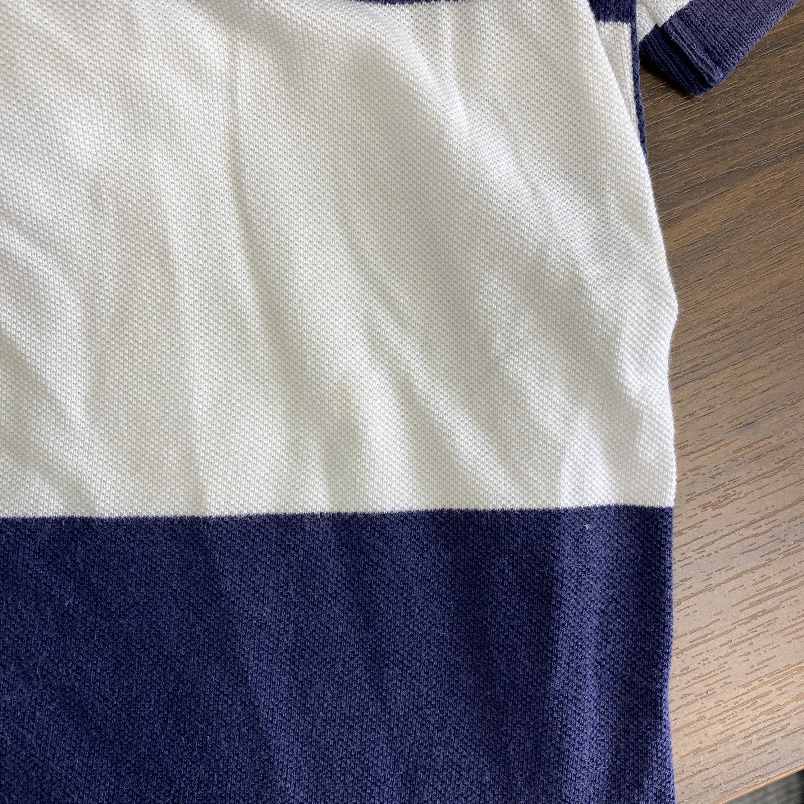 POLO RALPH LAUREN　ポロラルフローレン　半袖ポロシャツ　ビックポニー　刺ロゴ　ボーダー　紺　ネイビー　白　ホワイト　Mサイズ