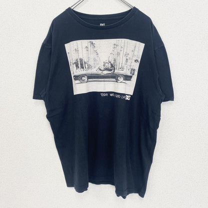 古着 used　DC ディーシー　半袖プリントTシャツ　ベアー　車　ビッグT　クルーネック　春夏服　レトロ　黒　XLサイズ