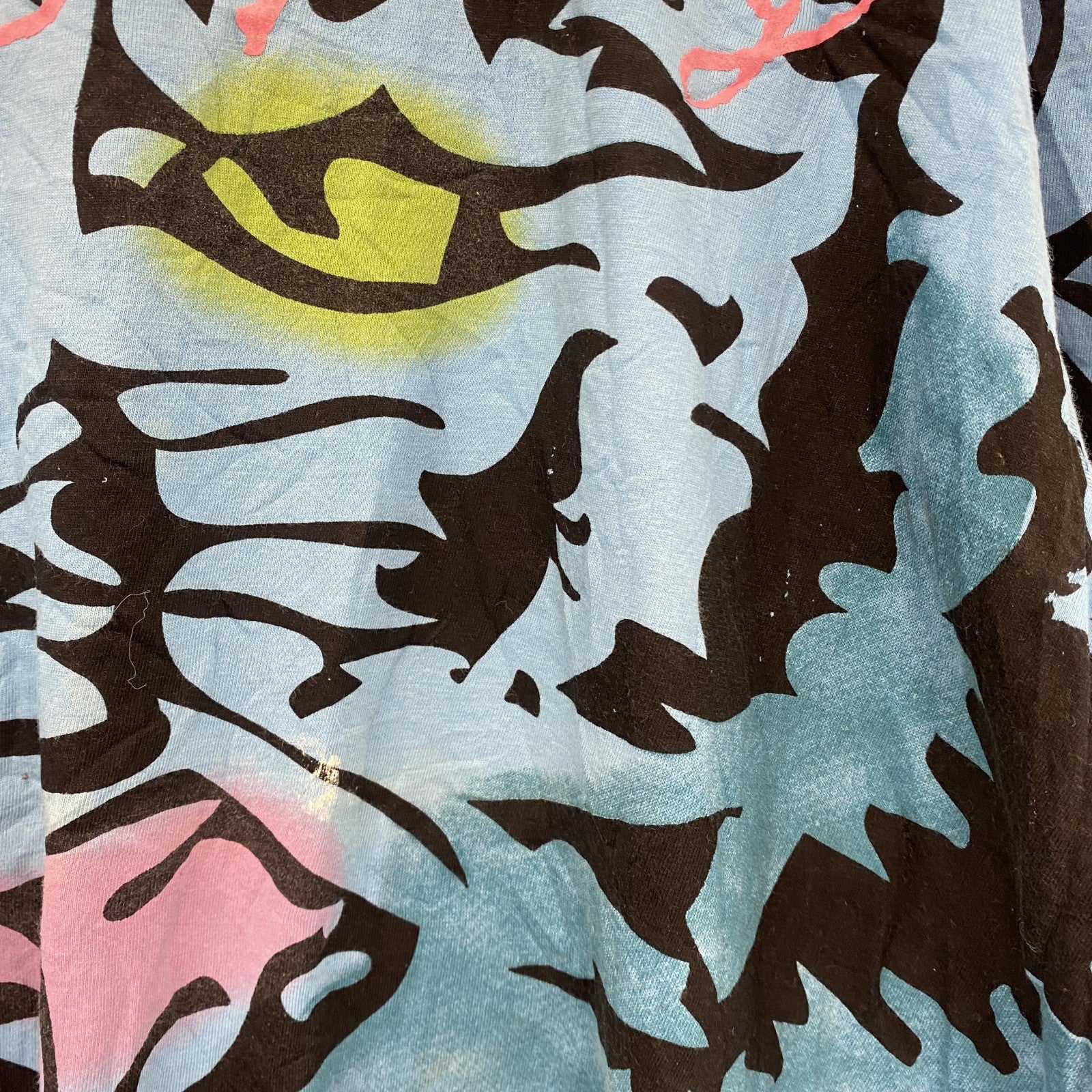BLEND　半袖プリントアニマルTシャツ　シングルステッチ　EdHardy風　虎　水色　ライトブルー　XLサイズ