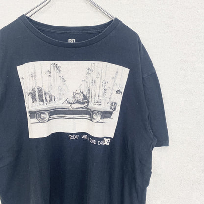 古着 used　DC ディーシー　半袖プリントTシャツ　ベアー　車　ビッグT　クルーネック　春夏服　レトロ　黒　XLサイズ