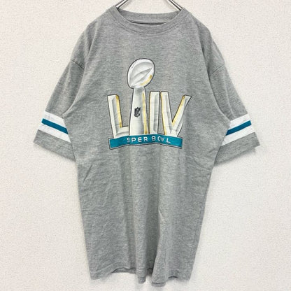 古着 used　Majestic　NFL　半袖オフィシャルプリントTシャツ　SUPER BOWL　クルーネック　グレー　Lサイズ