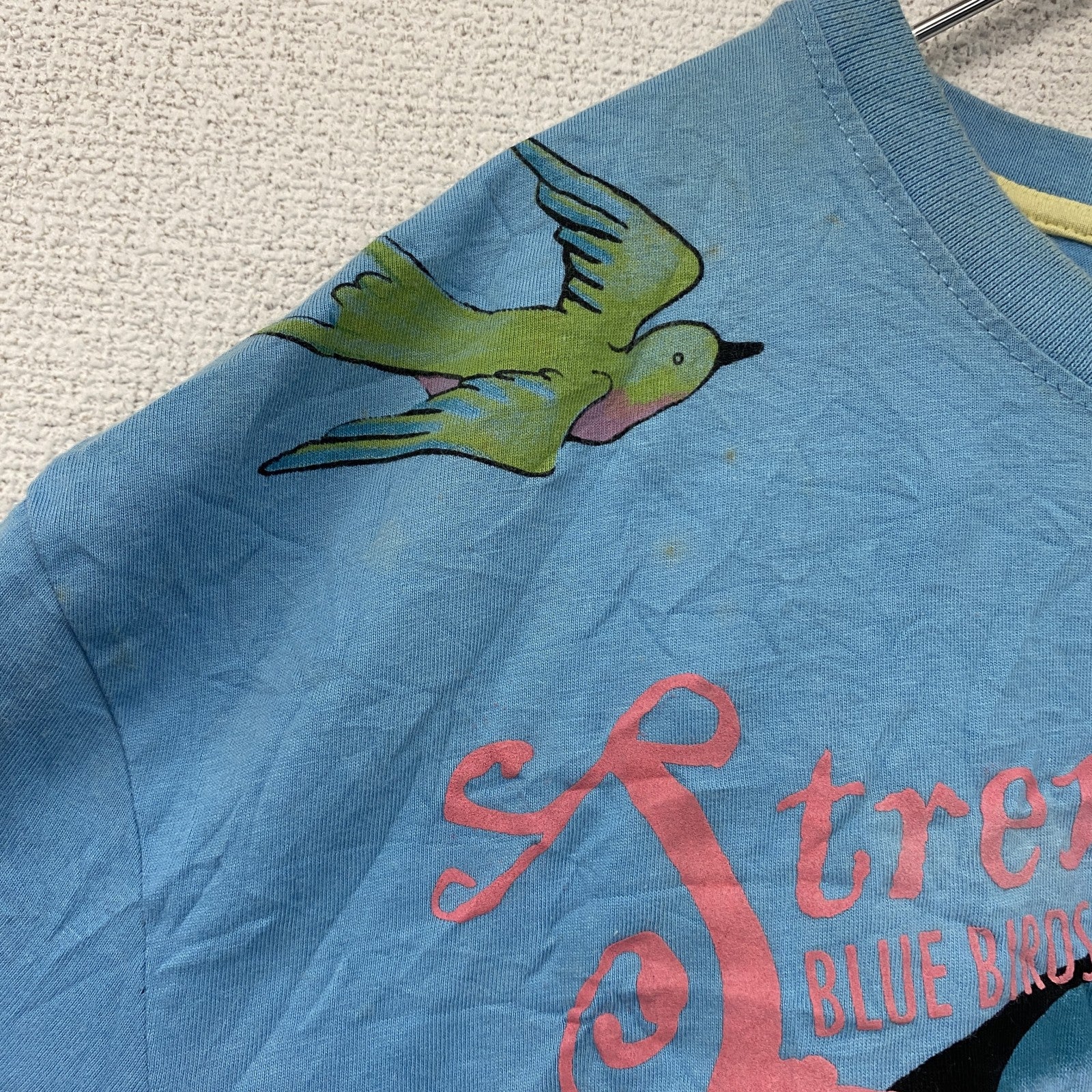 BLEND　半袖プリントアニマルTシャツ　シングルステッチ　EdHardy風　虎　水色　ライトブルー　XLサイズ