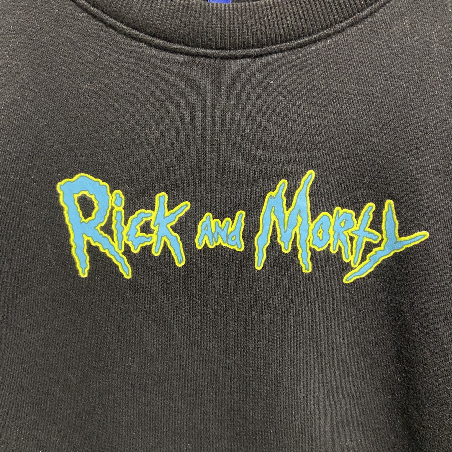 古着 used　H&M　長袖キャラクタープリントスウェット　トレーナー　Rick and Morty　バックプリント　黒　Sサイズ
