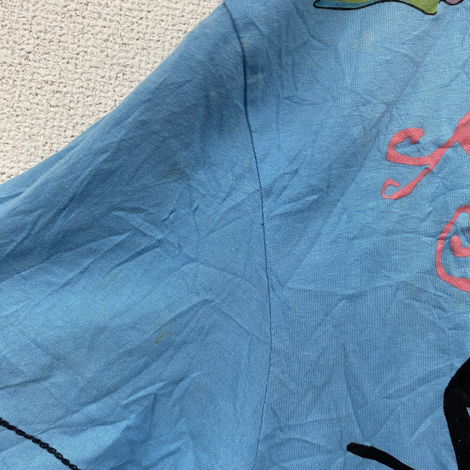 BLEND　半袖プリントアニマルTシャツ　シングルステッチ　EdHardy風　虎　水色　ライトブルー　XLサイズ
