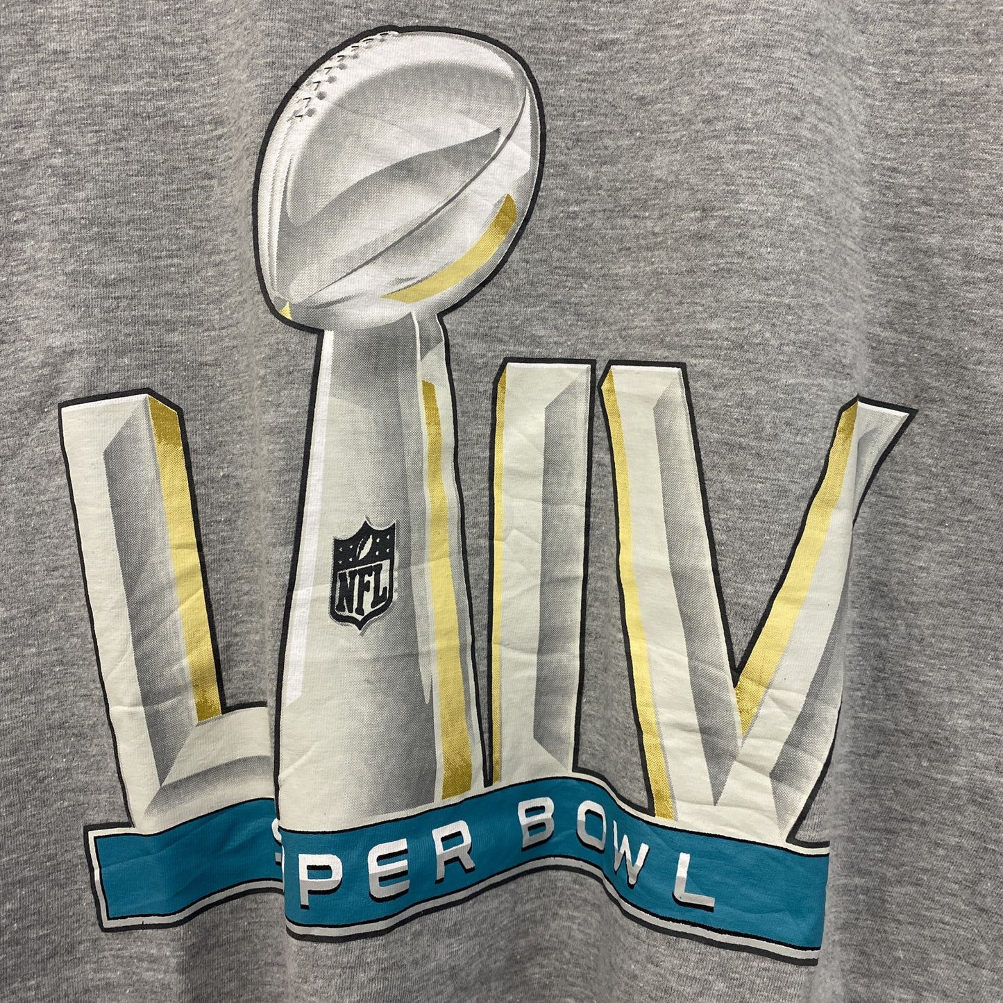 古着 used　Majestic　NFL　半袖オフィシャルプリントTシャツ　SUPER BOWL　クルーネック　グレー　Lサイズ