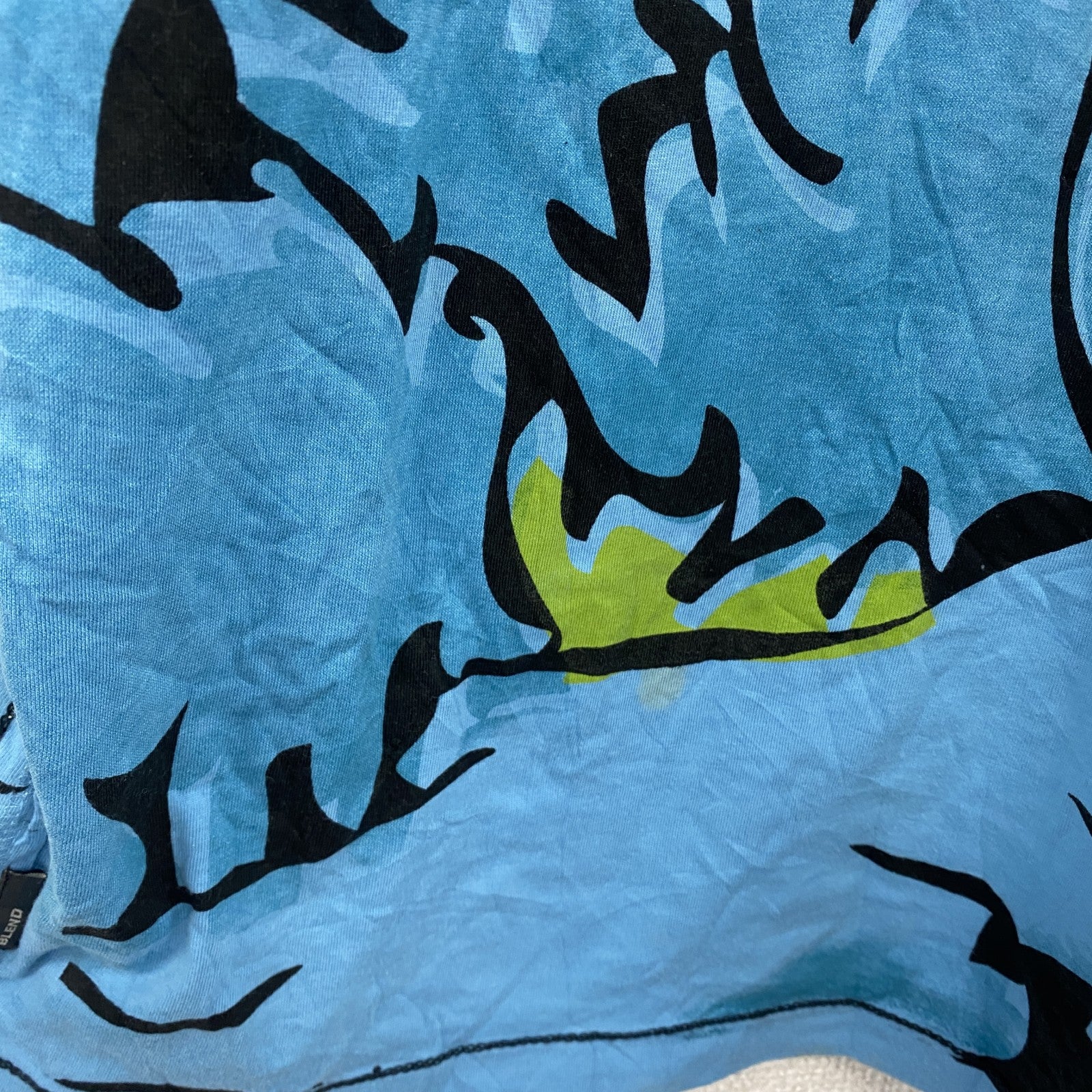 BLEND　半袖プリントアニマルTシャツ　シングルステッチ　EdHardy風　虎　水色　ライトブルー　XLサイズ