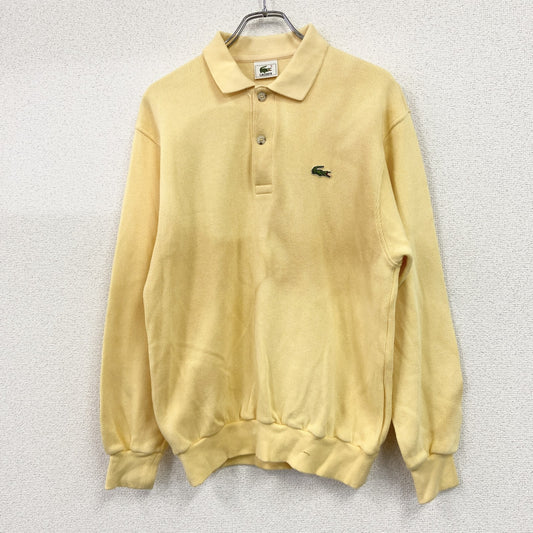 LACOSTE　ラコステ　長袖ポロシャツ　ロゴ刺繡　黄色　イエロー