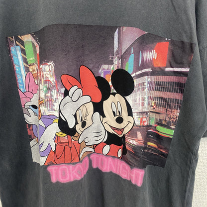 古着 used　ZARA　半袖プリントTシャツ　Disney　ミッキー　ミニー　デイジー　クルーネック　春夏服　　灰色　Mサイズ