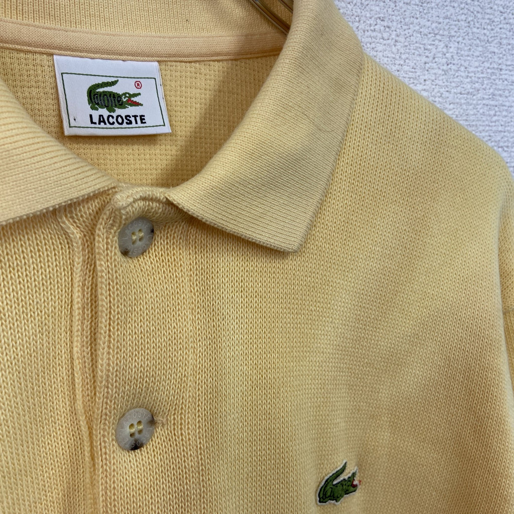 LACOSTE　ラコステ　長袖ポロシャツ　ロゴ刺繡　黄色　イエロー