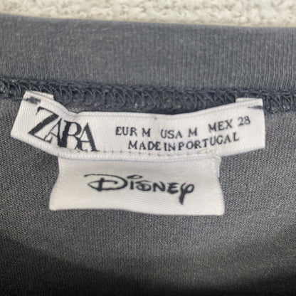 古着 used　ZARA　半袖プリントTシャツ　Disney　ミッキー　ミニー　デイジー　クルーネック　春夏服　　灰色　Mサイズ