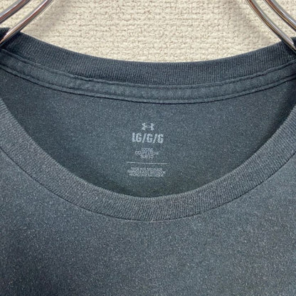 古着 used　UNDER ARMOUR アンダーアーマー　半袖ワンポイントTシャツ　バックプリント　黒　ブラック　Lサイズ　
