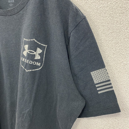 古着 used　UNDER ARMOUR アンダーアーマー　半袖ワンポイントTシャツ　バックプリント　黒　ブラック　Lサイズ　