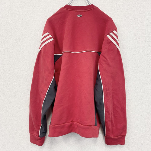 00s　adidas　アディダス　スウェット/トレーナー　パフォーマンスロゴ　ヴィンテージ　赤　レッド　Mサイズ