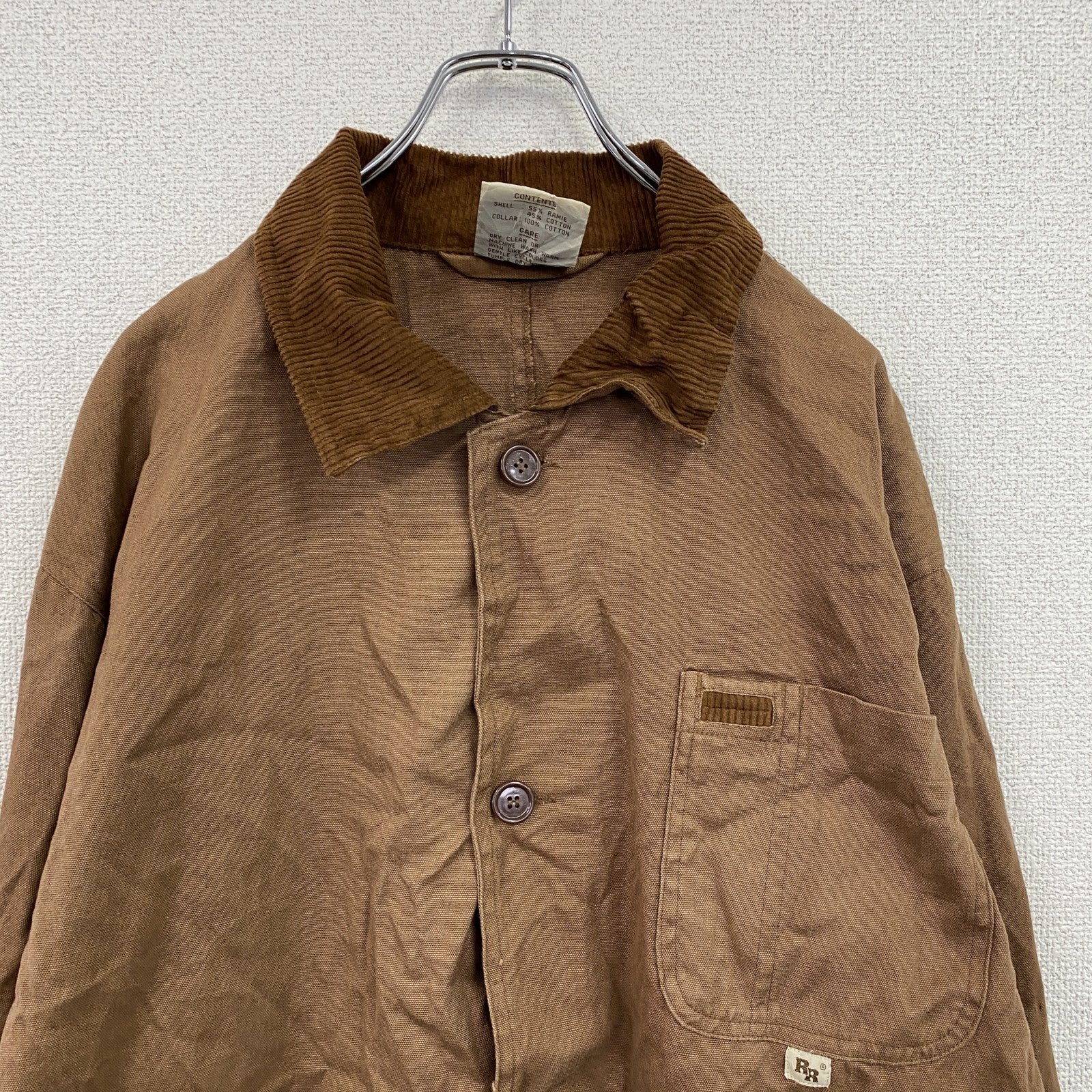 90s～　RUGGED RUN　カバーオール　ハンティングジャケット　コーデュロイカラー　茶色　ブラウン　Lサイズ