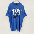 90s　BEST　Fruit of the Loom　半袖プリントTシャツ　シングルステッチ　ヴィンテージ　青　ブルー　XLサイズ