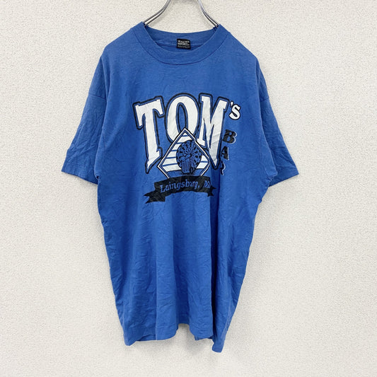 90s　BEST　Fruit of the Loom　半袖プリントTシャツ　シングルステッチ　ヴィンテージ　青　ブルー　XLサイズ