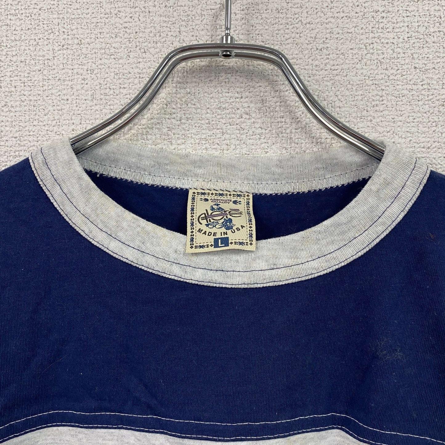 Alore　アローレ　半袖プリントTシャツ　グレー　紺　ネイビー　Lサイズ