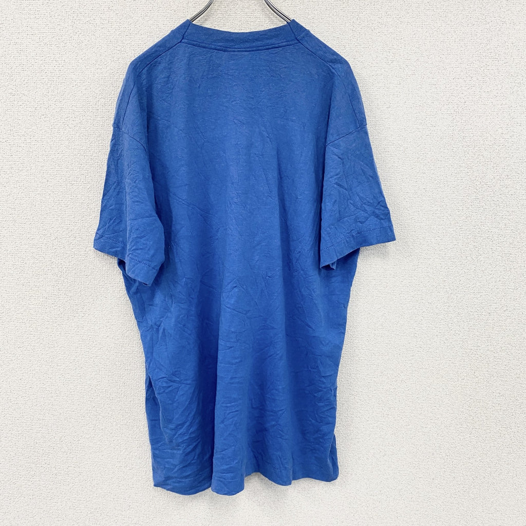 90s　BEST　Fruit of the Loom　半袖プリントTシャツ　シングルステッチ　ヴィンテージ　青　ブルー　XLサイズ