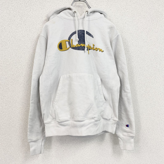 Champion　チャンピオン　リバースウィーブ　スウェットパーカー/フーディー　デカロゴ　白　ホワイト　Sサイズ