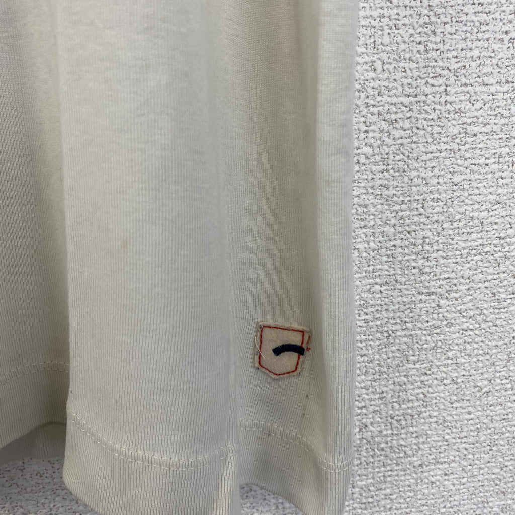 古着 used　G-STAR ROW　半袖ビッグロゴプリントTシャツ　クルーネック　春夏服　白　カジュアルデザイン　Lサイズ