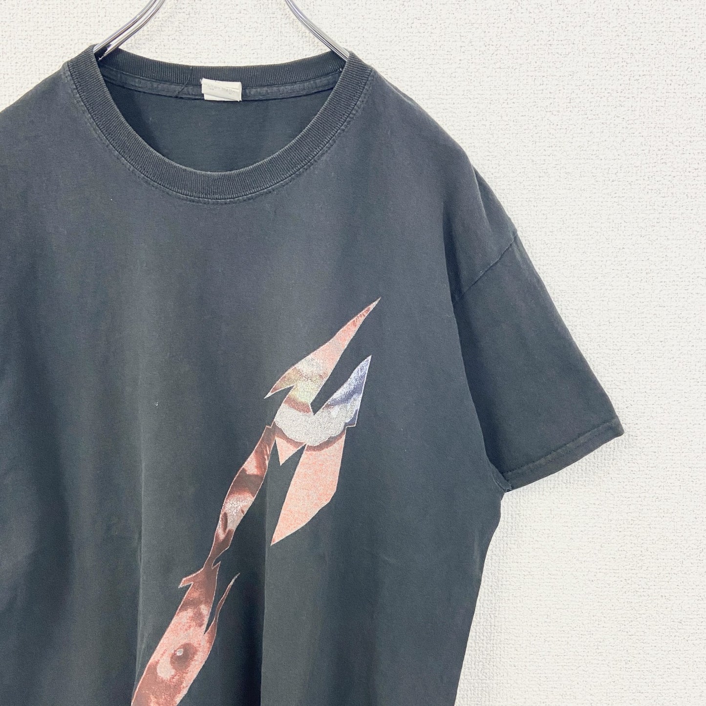 古着 used　GILDAN ギルダン　半袖バンドプリントTシャツ　メタリカ　ロゴT　クルーネック　黒　レトロデザイン　Lサイズ