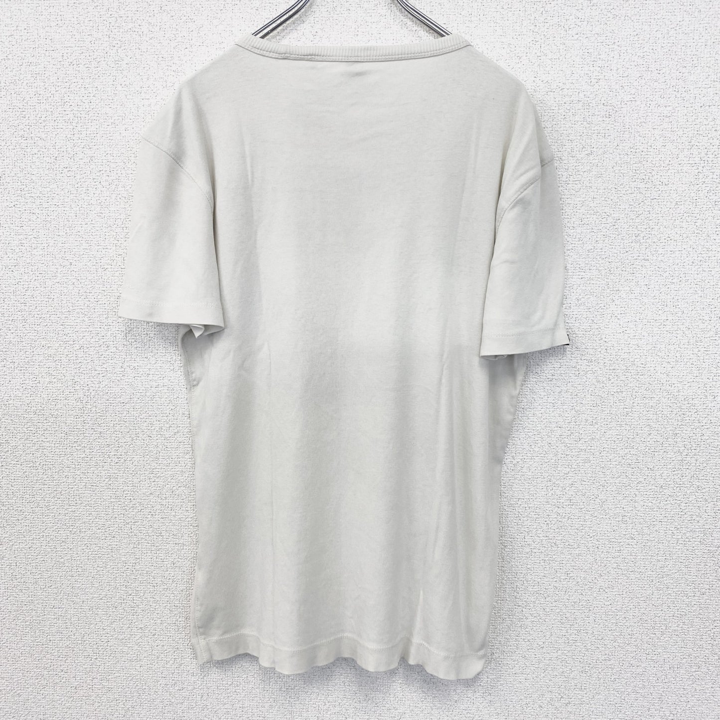 古着 used　G-STAR ROW　半袖ビッグロゴプリントTシャツ　クルーネック　春夏服　白　カジュアルデザイン　Lサイズ