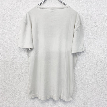 古着 used　G-STAR ROW　半袖ビッグロゴプリントTシャツ　クルーネック　春夏服　白　カジュアルデザイン　Lサイズ