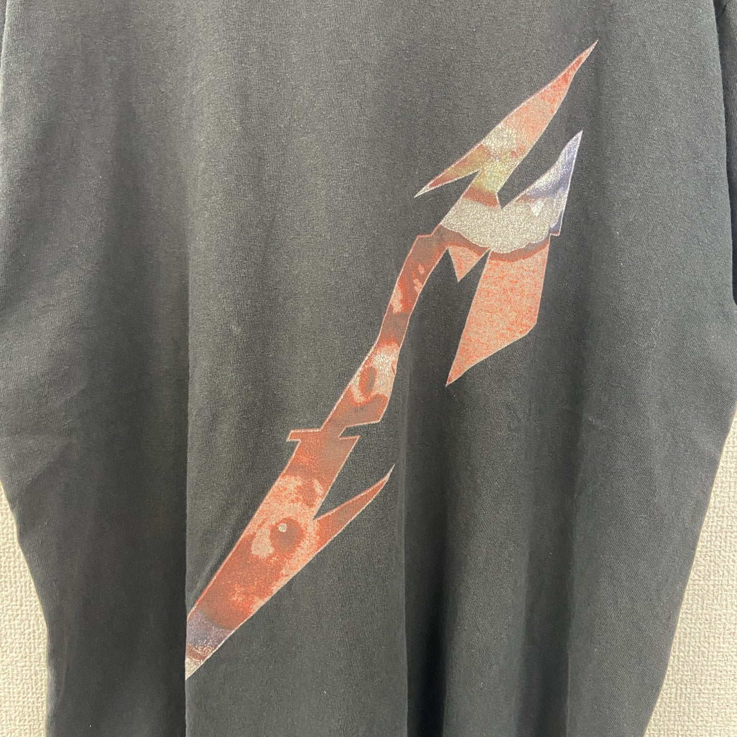 古着 used　GILDAN ギルダン　半袖バンドプリントTシャツ　メタリカ　ロゴT　クルーネック　黒　レトロデザイン　Lサイズ