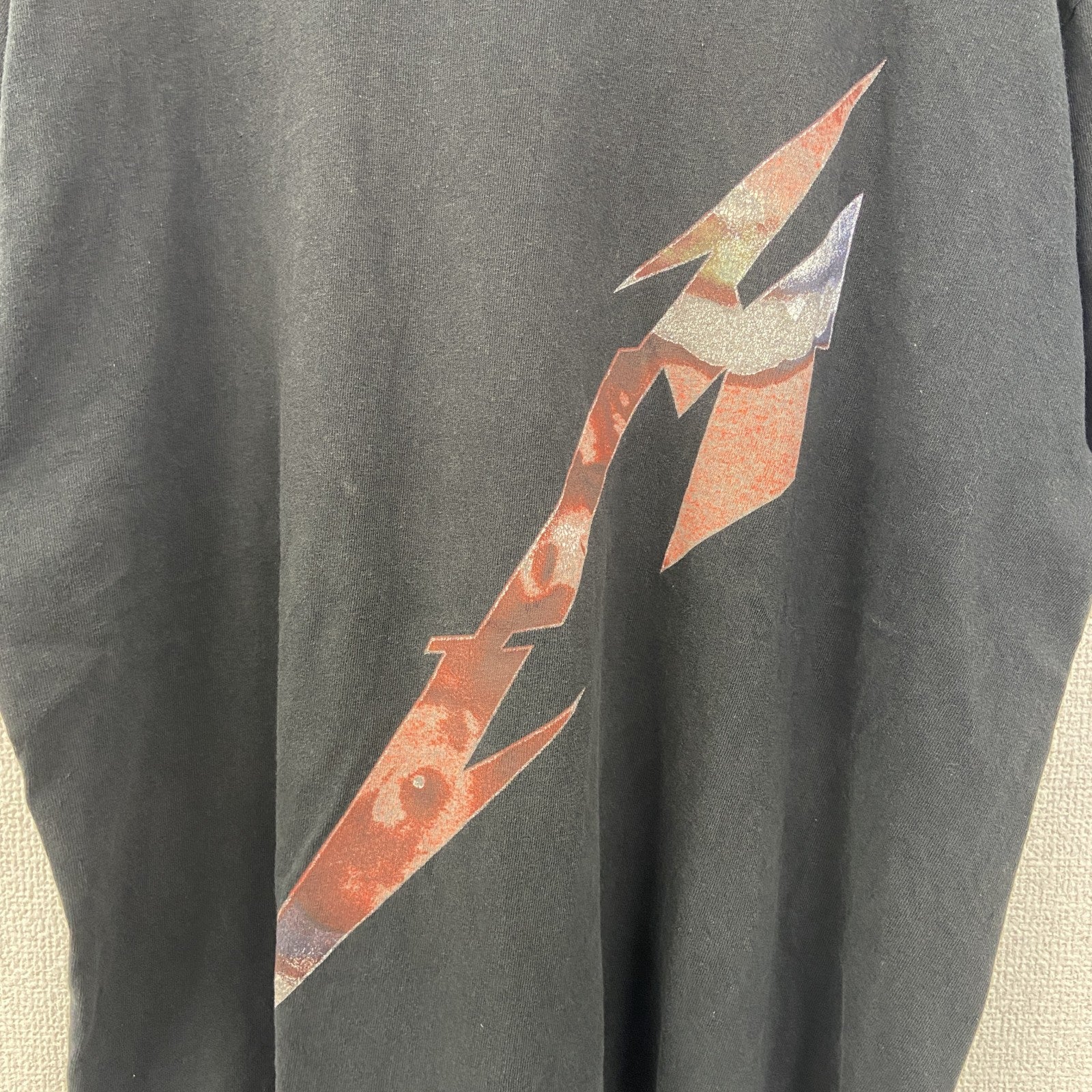 古着 used　GILDAN ギルダン　半袖バンドプリントTシャツ　メタリカ　ロゴT　クルーネック　黒　レトロデザイン　Lサイズ