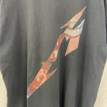 古着 used　GILDAN ギルダン　半袖バンドプリントTシャツ　メタリカ　ロゴT　クルーネック　黒　レトロデザイン　Lサイズ