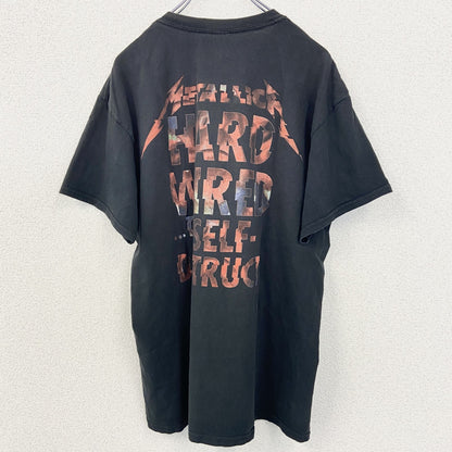 古着 used　GILDAN ギルダン　半袖バンドプリントTシャツ　メタリカ　ロゴT　クルーネック　黒　レトロデザイン　Lサイズ