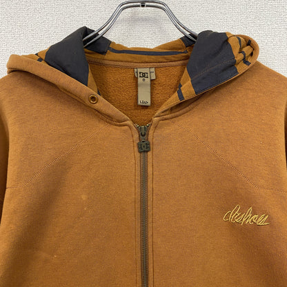 DC SHOES　ディーシーシューズ　フルジップスウェットパーカー/フーディー　フェード　刺繍ロゴ　茶色　ブラウン　Lサイズ