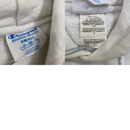 Champion　チャンピオン　リバースウィーブ　スウェットパーカー/フーディー　デカロゴ　白　ホワイト　Sサイズ