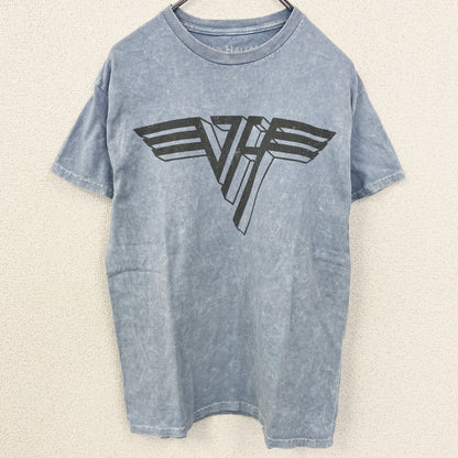 古着 used　VAN HALEN　ヴァン ヘイレン　半袖バンドプリントTシャツ　ロゴT　クルーネック　ブルー　レトロ　Mサイズ