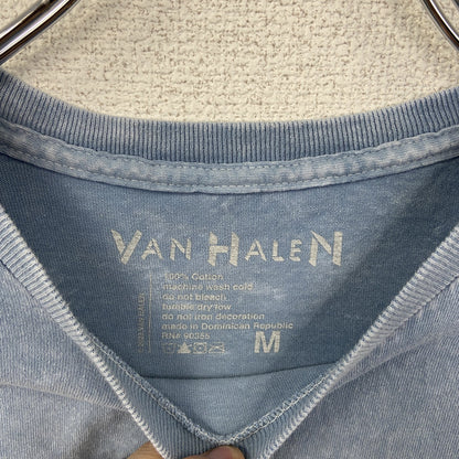 古着 used　VAN HALEN　ヴァン ヘイレン　半袖バンドプリントTシャツ　ロゴT　クルーネック　ブルー　レトロ　Mサイズ