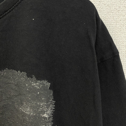 古着 used　FSBN　半袖ダメージビッグプリントTシャツ　スター　星　クルーネック　春夏服　黒　カジュアルデザイン　XLサイズ