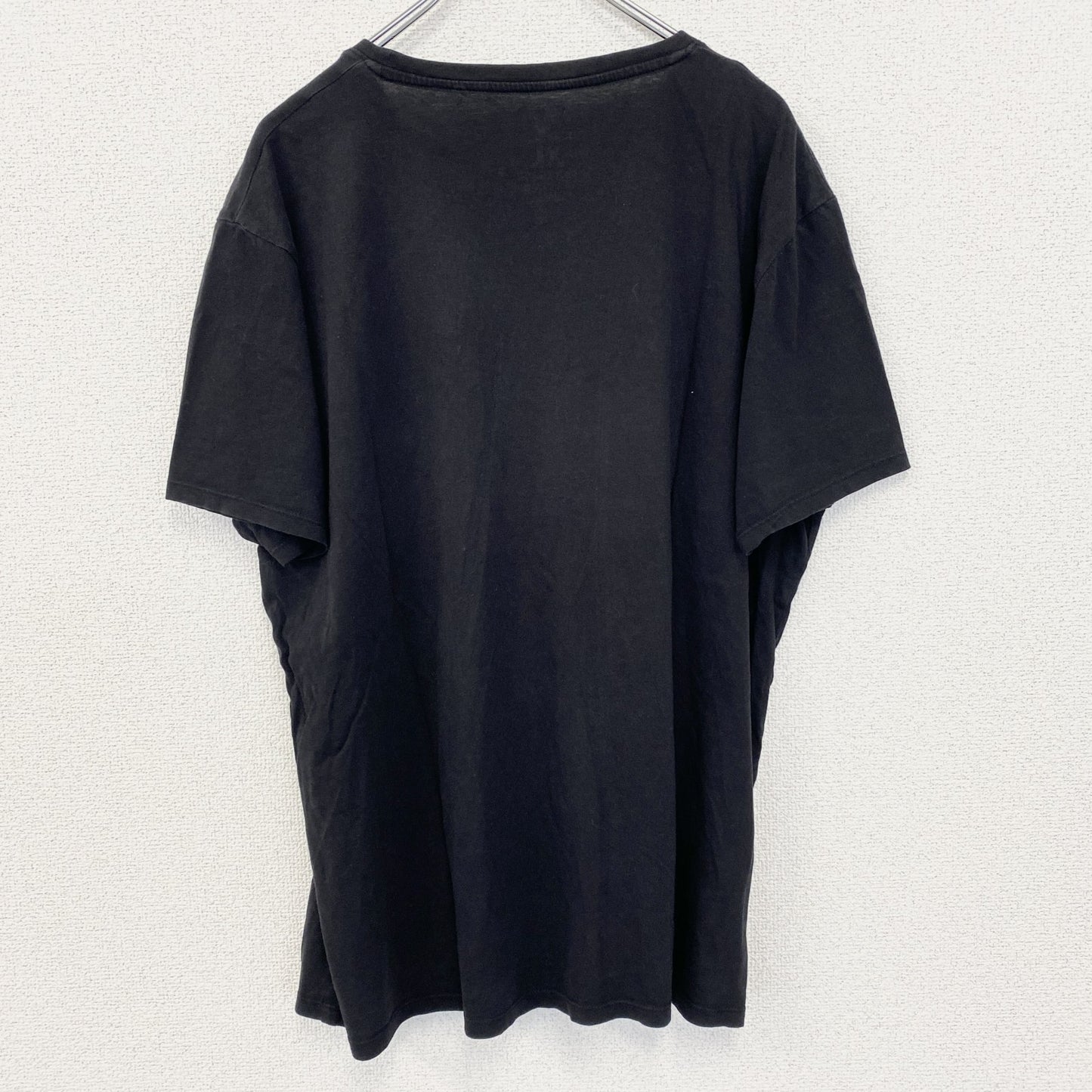 古着 used　FSBN　半袖ダメージビッグプリントTシャツ　スター　星　クルーネック　春夏服　黒　カジュアルデザイン　XLサイズ