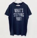 古着 used　Abercrombie&Fitch　半袖プリントTシャツ　シングルステッチ　90s　春夏服　ネイビー　Mサイズ